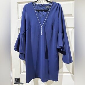 MSK Deep Blue Dress with Chain Detail